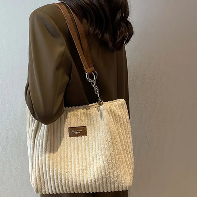 Elegant Corduroy Tote Bag