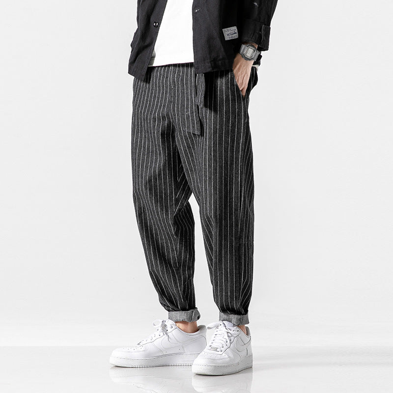 Haruto | Japanese Denim Striped Trousers