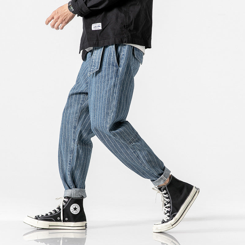 Haruto | Japanese Denim Striped Trousers