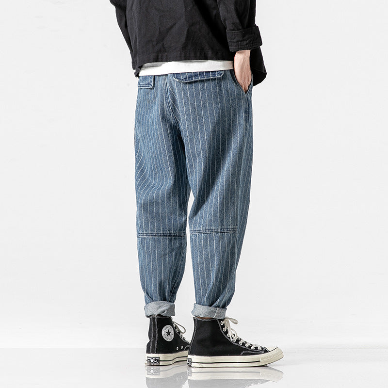 Haruto | Japanese Denim Striped Trousers