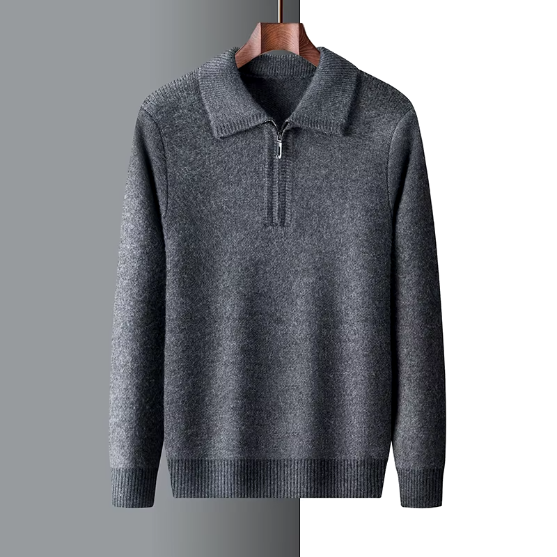 Isaac™ - Soft Warm Cashmere Quarter Zip Sweater