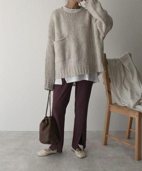 Evelina - Oversized Pocket Ivory Jumper