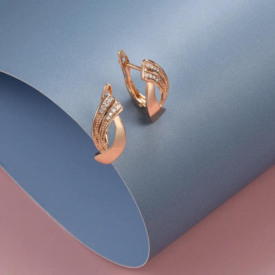 Paris Elegant Rose Gold Earrings