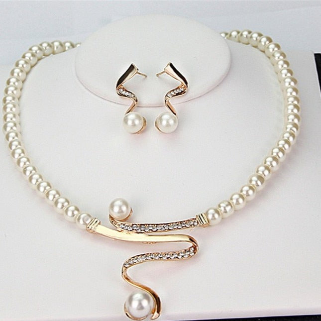 Venus Pearl Necklace + Earrings