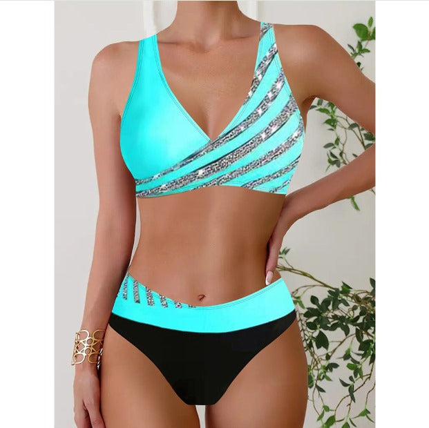 Zuza - Halterneck Swimsuit with Printed Design.