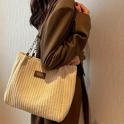 Elegant Corduroy Tote Bag