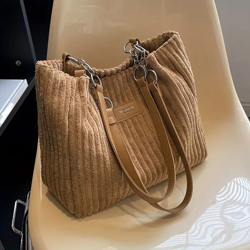 Elegant Corduroy Tote Bag