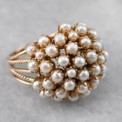 Zola Ring with Inlaid Pearl