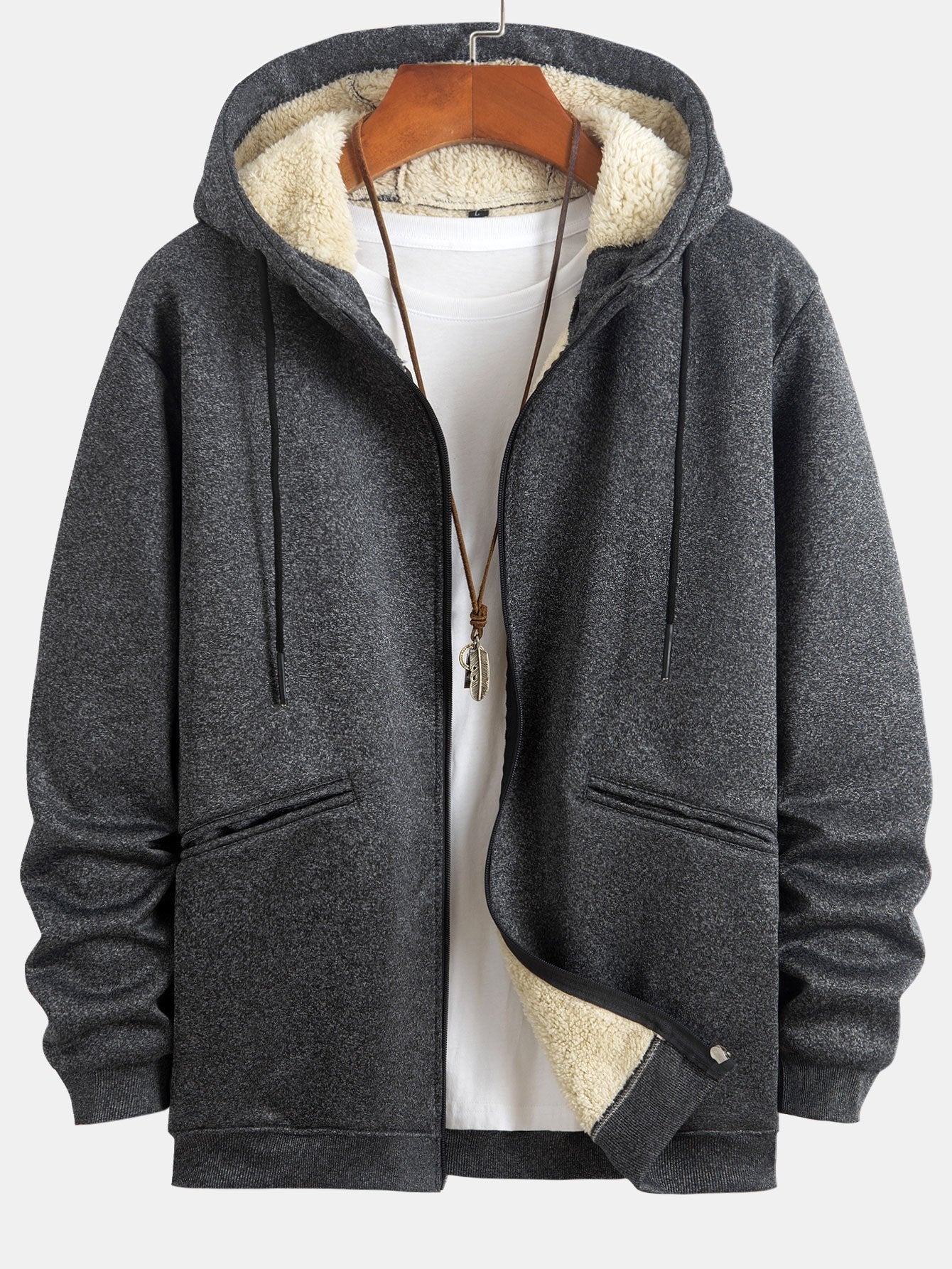 Teddy Lined Zip Up Hoodie