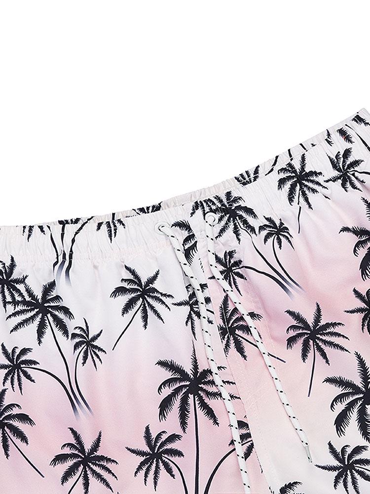 Palm Tree Print T-shirt & Palm Tree Print Swim Shorts