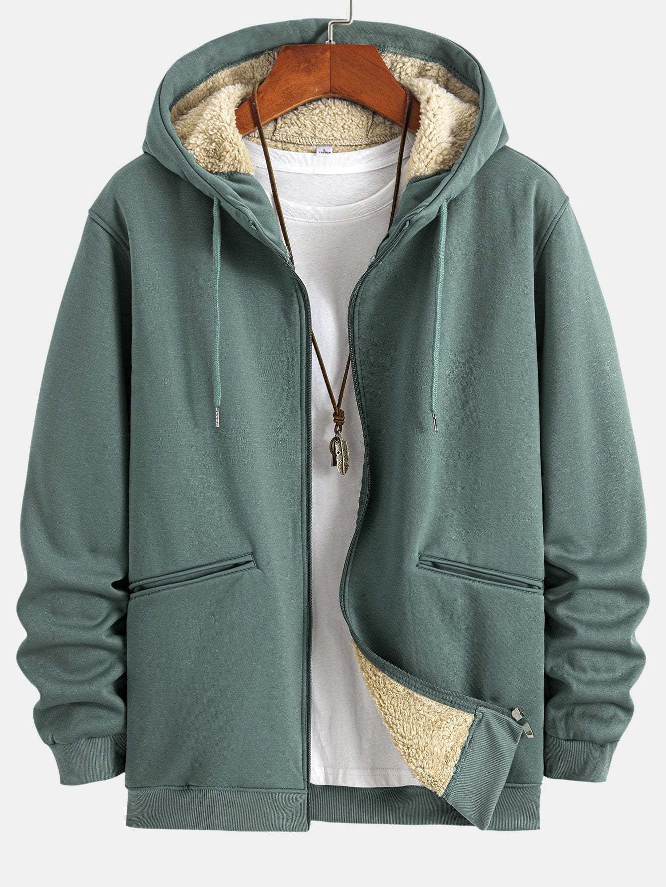 Teddy Lined Zip Up Hoodie