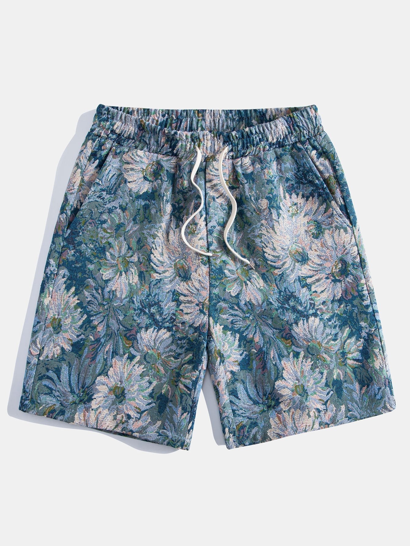 Painted Floral Jacquard Cuban Shirt & Shorts