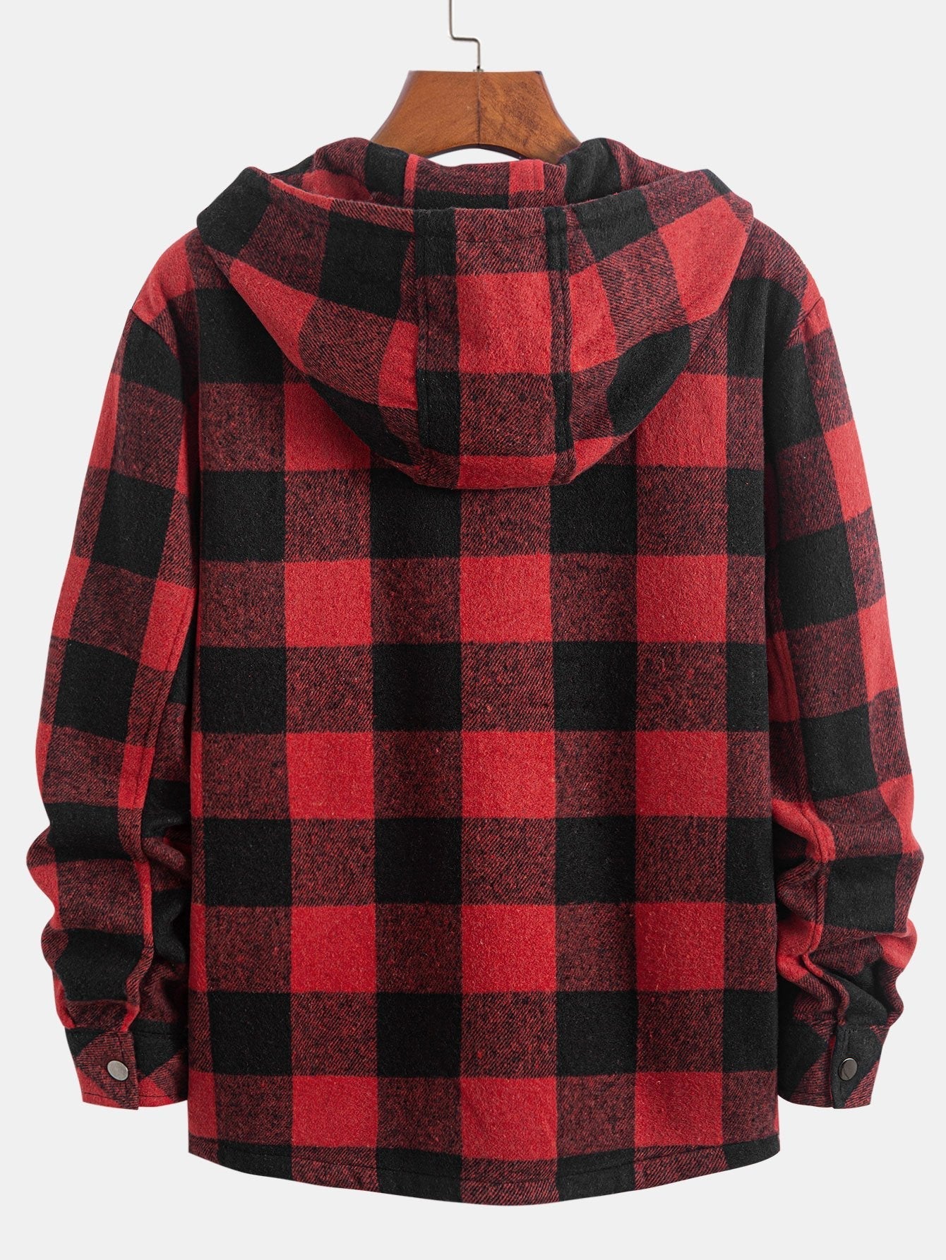 Teddy Lined Flannel Plaid Hooded Shirt