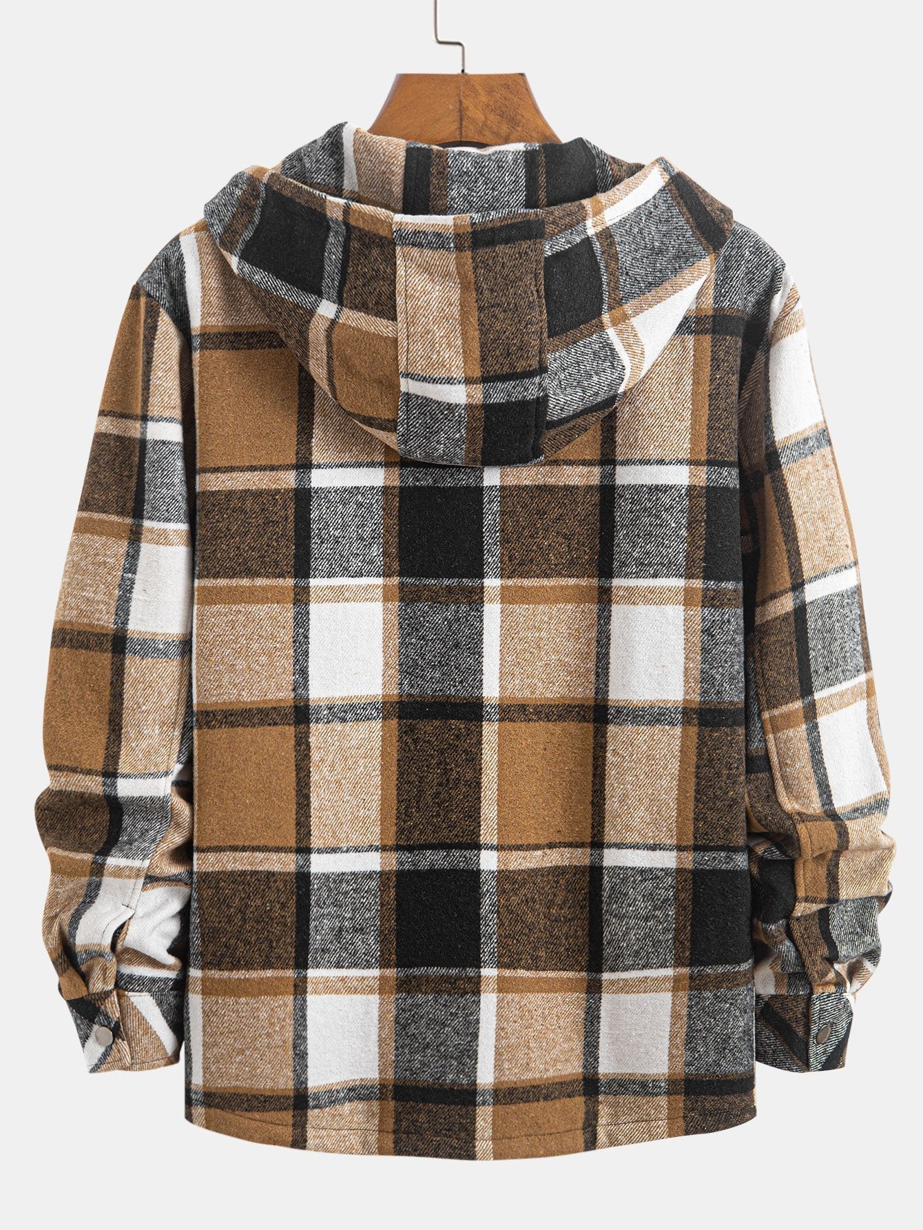 Teddy Lined Flannel Plaid Hooded Shirt