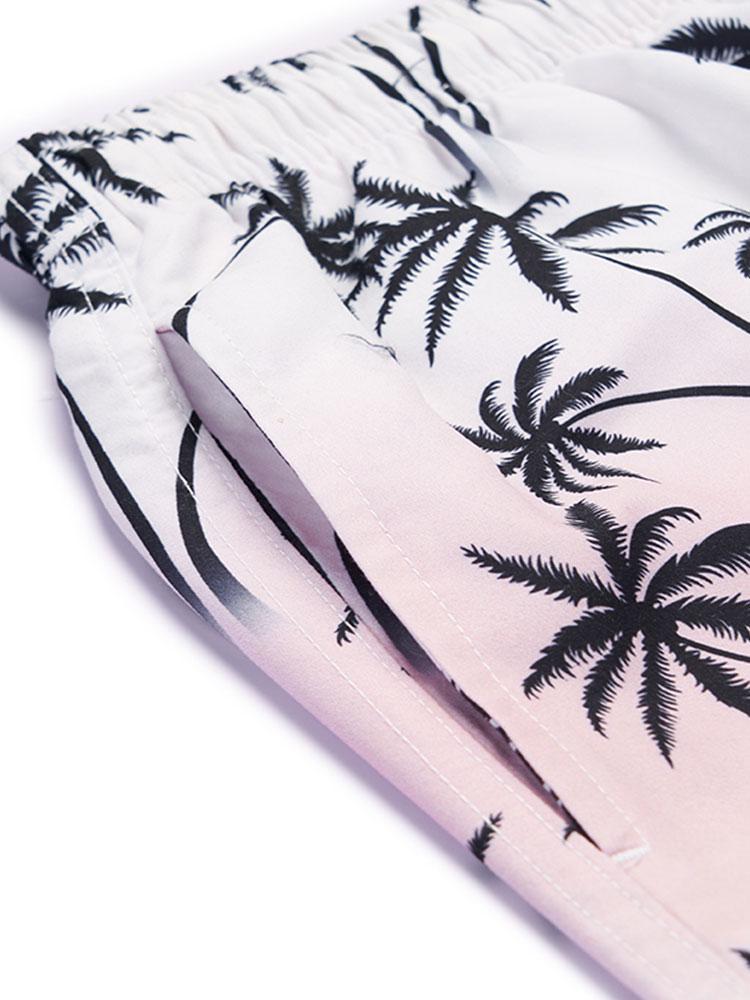 Palm Tree Print T-shirt & Palm Tree Print Swim Shorts