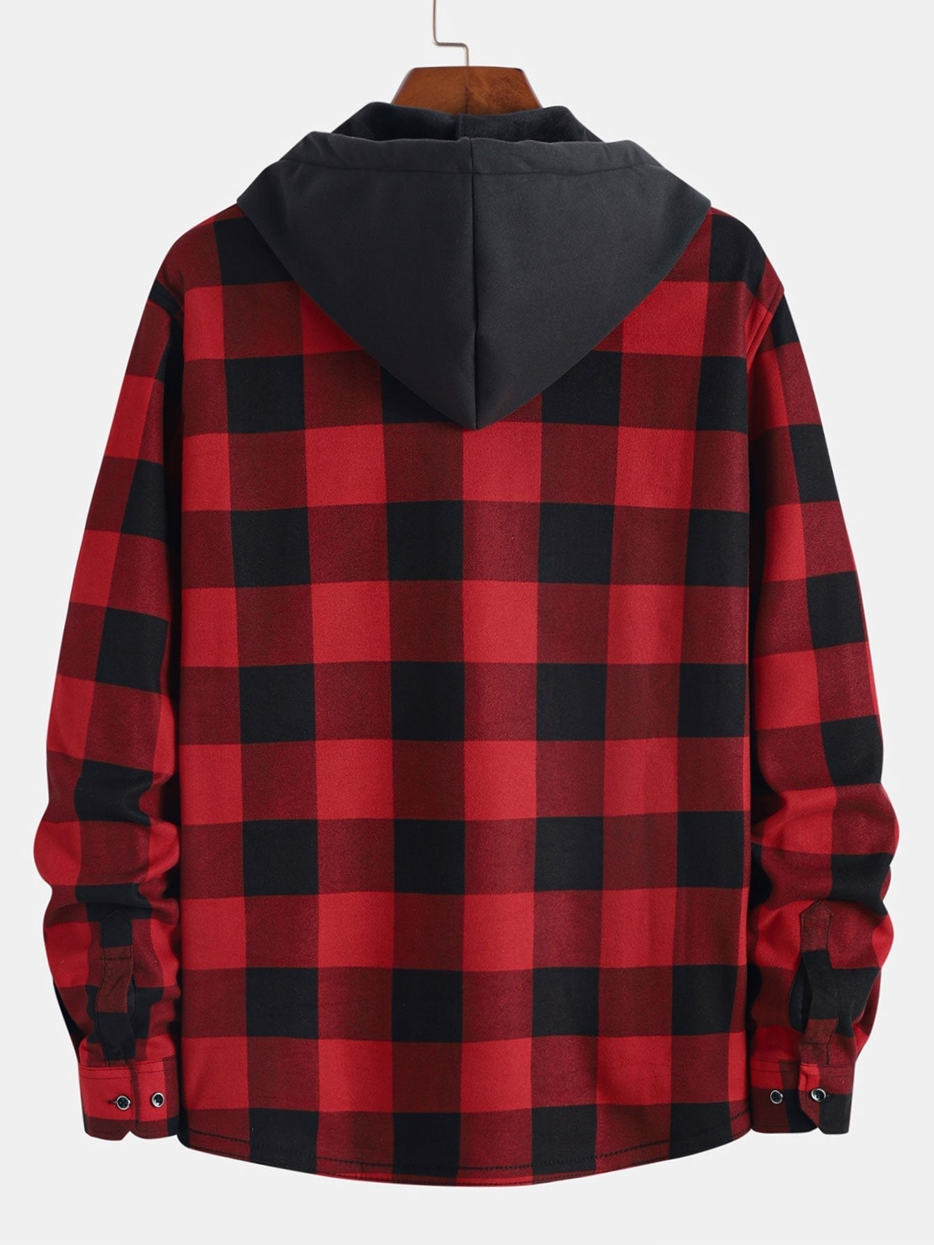 Flannel Fleece Lined Hooded Shirt