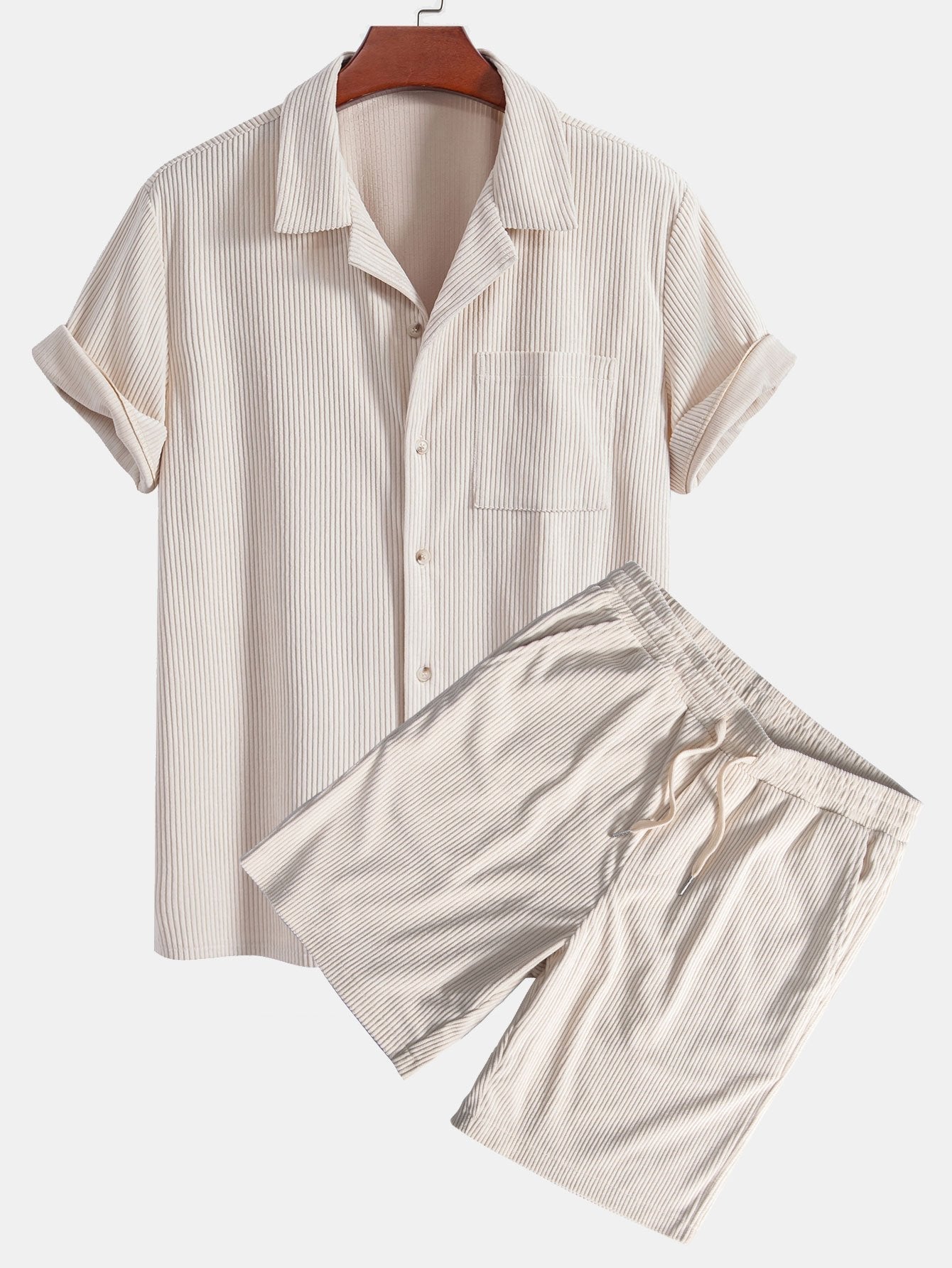 Short Sleeve Corduroy Cuban Shirt & Shorts