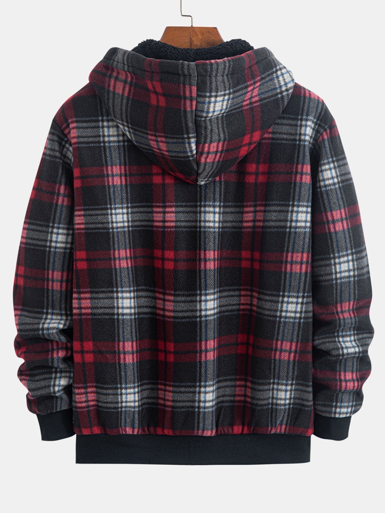 Teddy Fleece Lined Flannel Hoodie