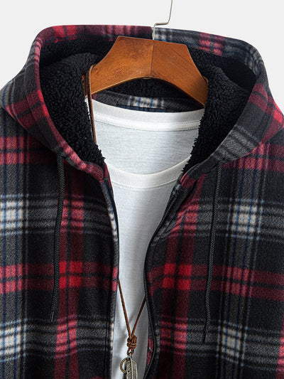 Teddy Fleece Lined Flannel Hoodie