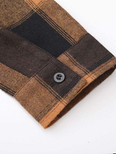 Plaid Corduroy Panel Shirt