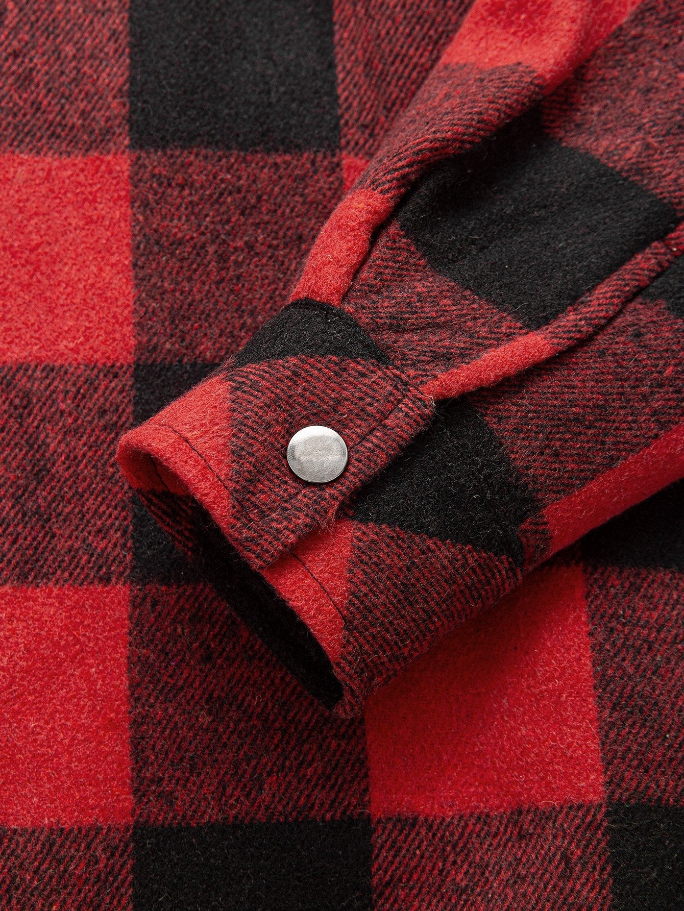 Teddy Lined Flannel Plaid Hooded Shirt