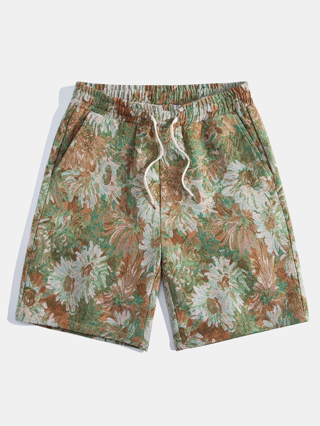 Painted Floral Jacquard Cuban Shirt & Shorts