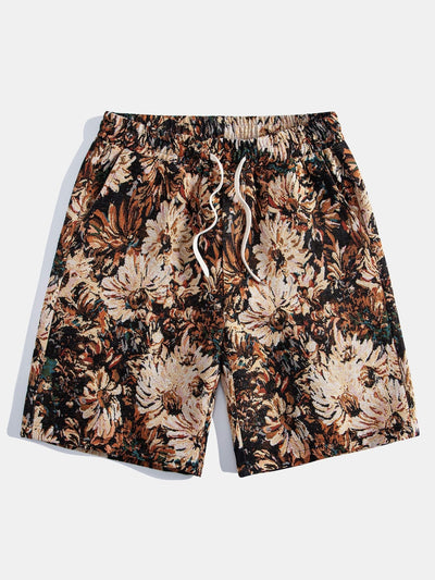 Painted Floral Jacquard Cuban Shirt & Shorts