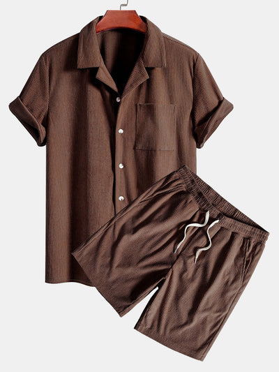 Short Sleeve Corduroy Cuban Shirt & Shorts