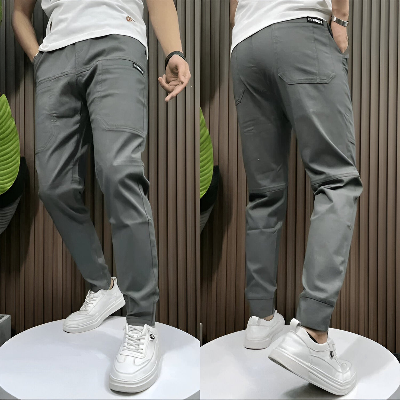 Elastic Cargo Trousers for Men