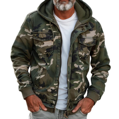 Men’s Military-Style Camouflage Cargo Jacket